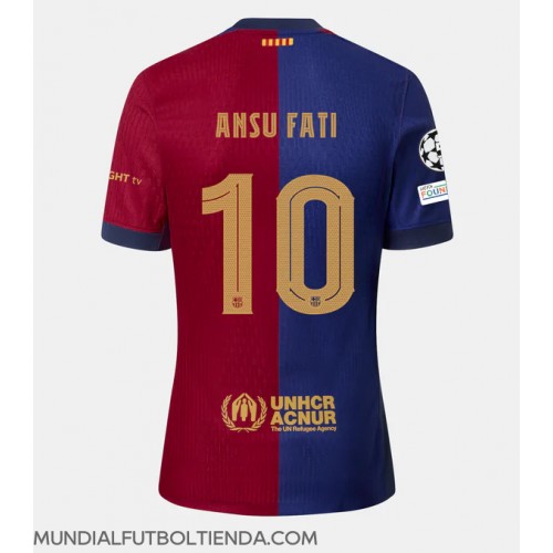 Camiseta Barcelona Ansu Fati #10 Primera Equipación Replica 2024-25 mangas cortas